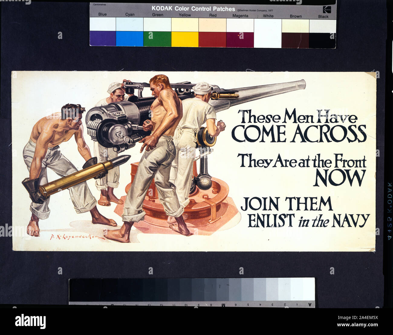 Ces hommes sont venus dans l'ensemble, ils sont à l'avant maintenant. Inscrivez-vous--s'enrôler dans la Marine / F.X. Leyendecker. Banque D'Images