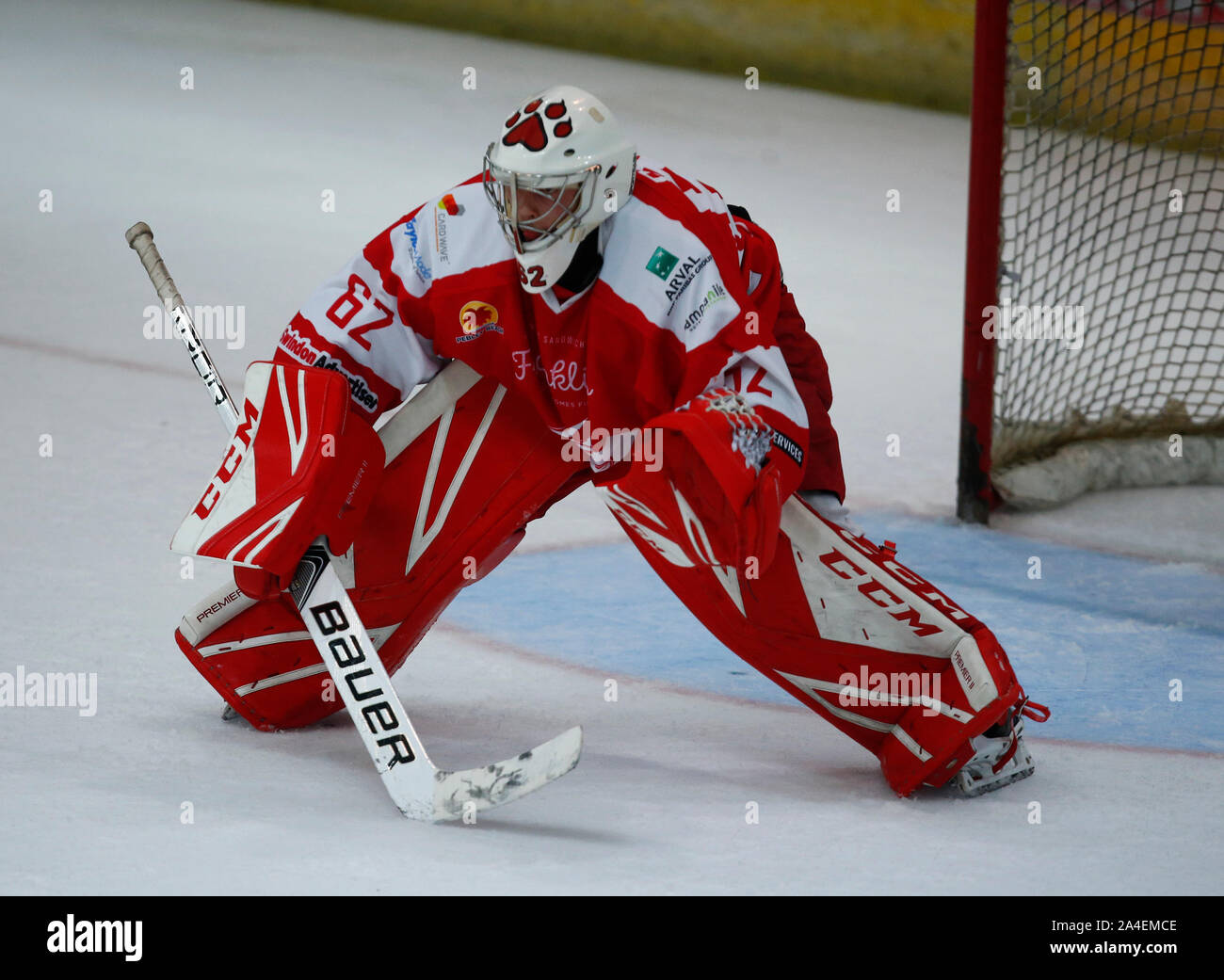 GUILDFORD, Angleterre. 13 OCTOBRE : Tyler Perry de Swindon Wildcats au cours de la Ligue de hockey sur glace entre Guildford Phoenix et Swindon Wildcats à 2 Banque D'Images