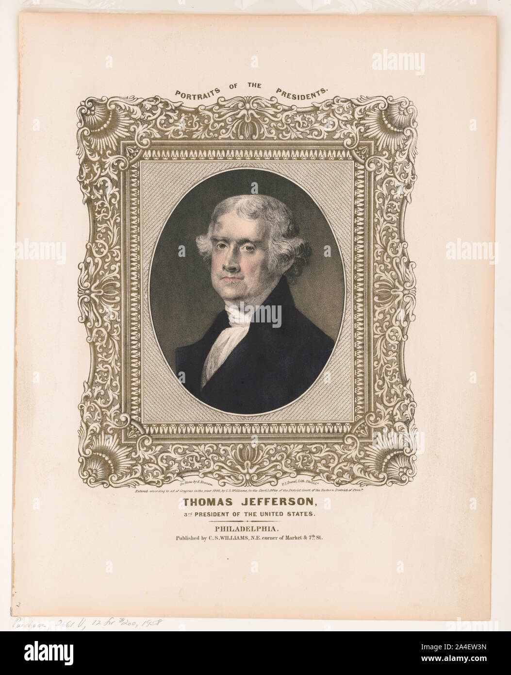 Thomas Jefferson, 3e président des États-Unis Banque D'Images