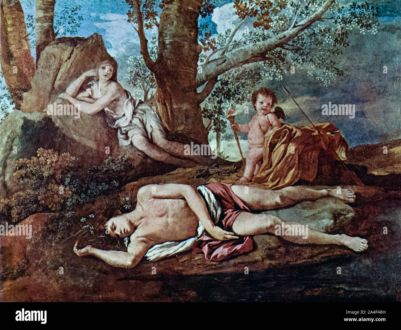 Nicolas Poussin, Echo et Narcisse, peinture, vers 1630 Banque D'Images Nicolas Poussin, Echo et Narcisse, peinture, vers 1630 Banque D'Images