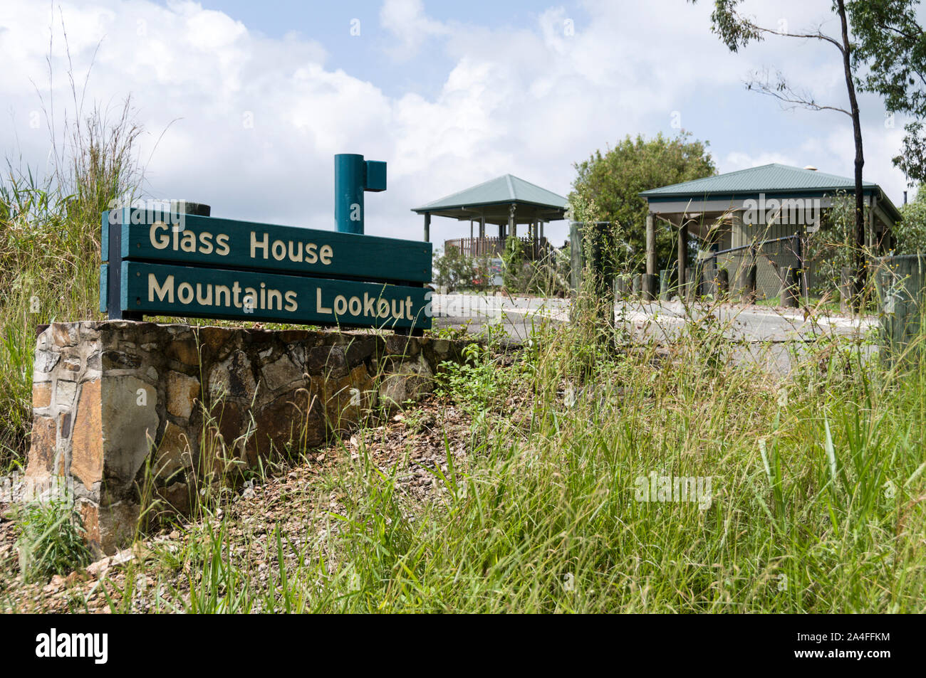 La Maison de Verre Montagne Lookout pour le bénéfice des visiteurs dans la maison de verre du Parc National de la Sunshine Coast, Queensland, Australie Ces Banque D'Images