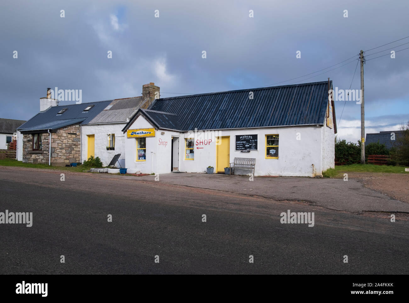 Mathers magasin général à Sangomore, Durness est un village boutique dans le nord-ouest la plupart des village de la Scottish Highands et sur la Grande-Bretagne Banque D'Images