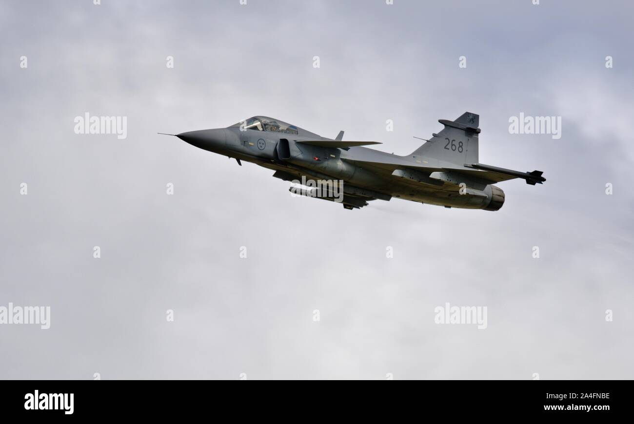 Armée de l'air suédoise Saab JAS 39 Gripen C La chasse de l'interarmisation airborne au Royal International Air Tattoo 2019 Banque D'Images