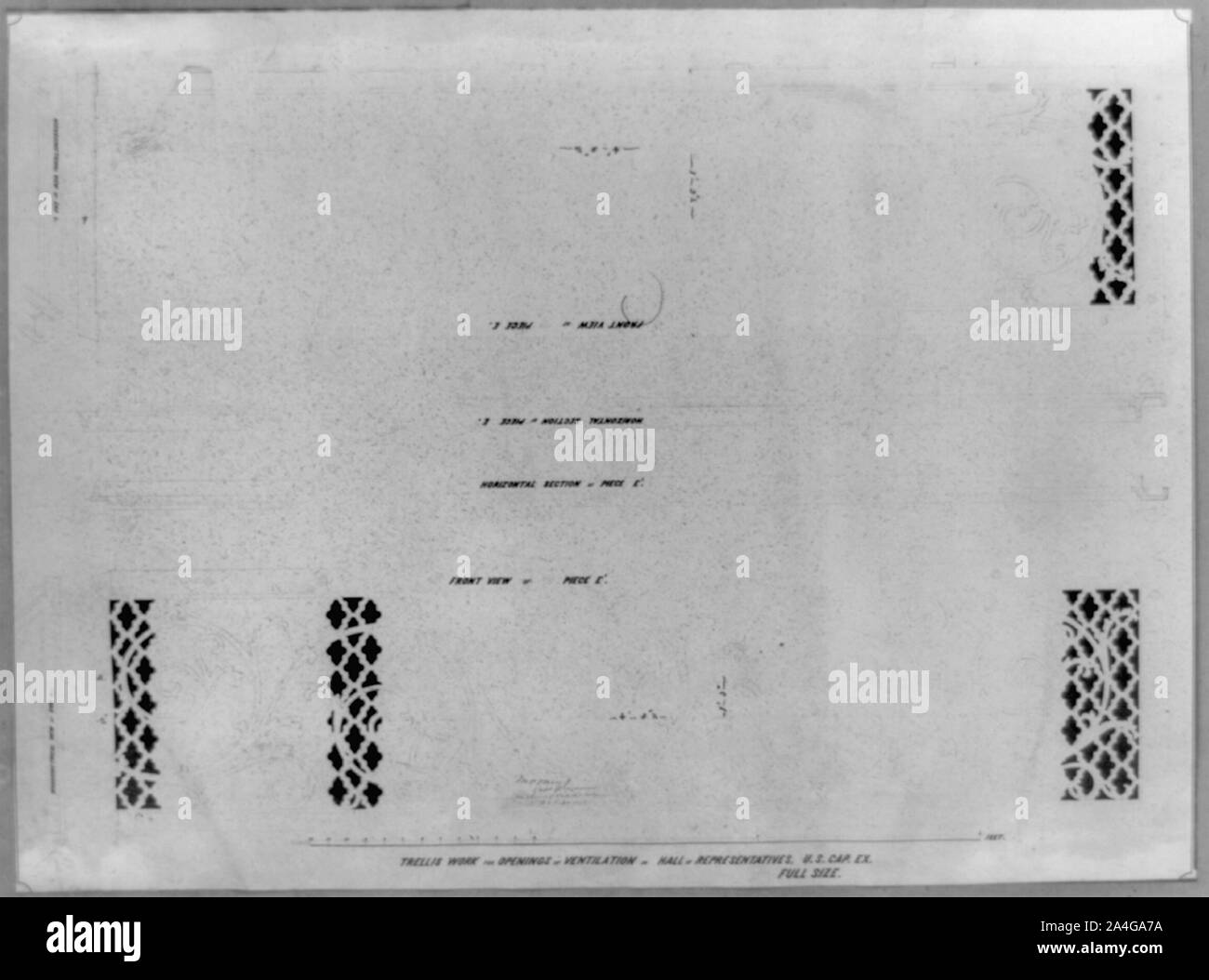 Pour les ouvertures de treillage de la ventilation dans la salle de représentants Banque D'Images