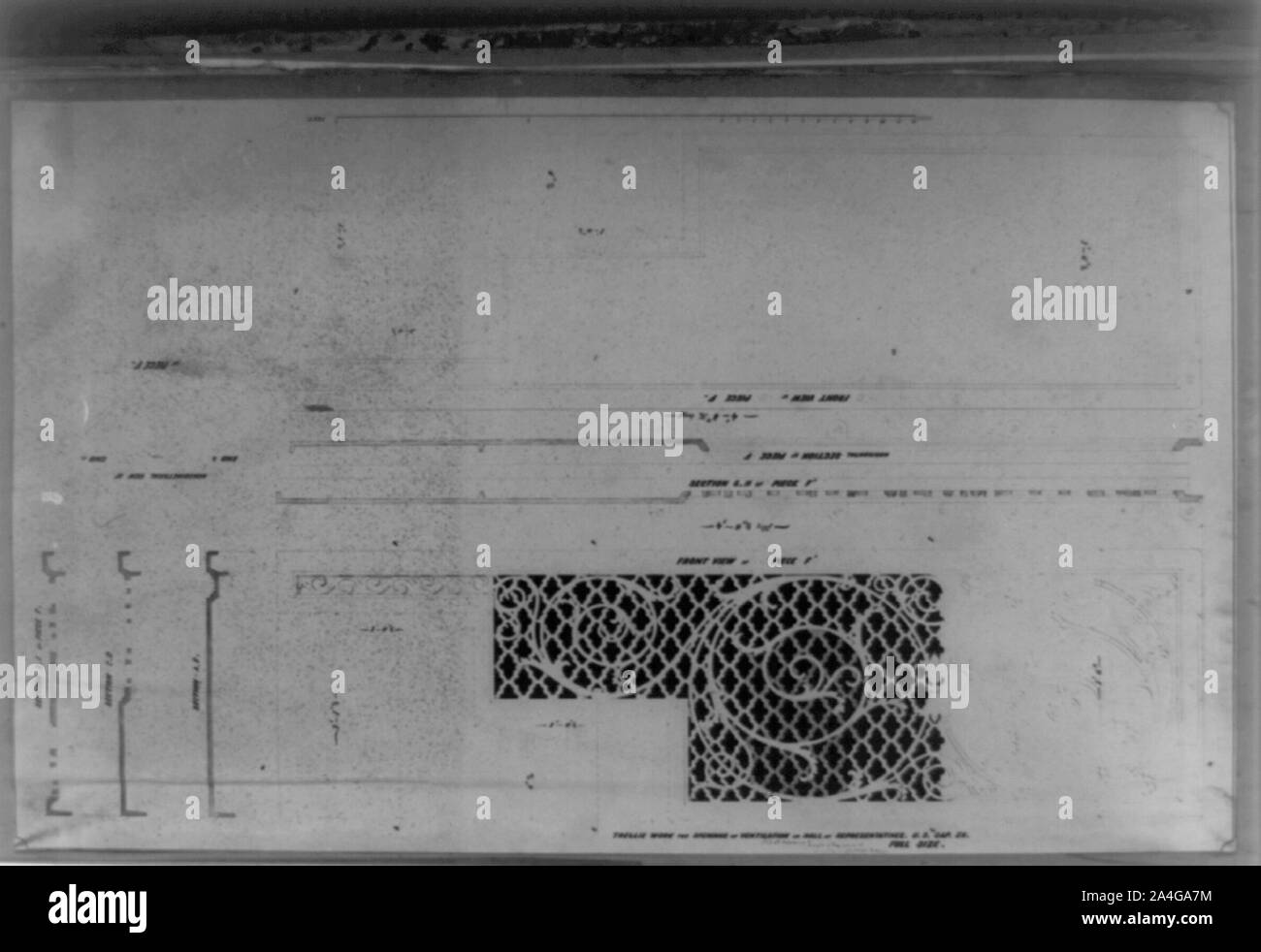 Pour les ouvertures de treillage de la ventilation dans la salle de représentants Banque D'Images