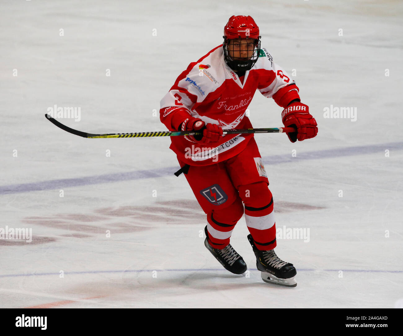 GUILDFORD, Angleterre. 13 OCTOBRE : Jack filleul de Swindon Wildcats au cours de la Ligue de hockey sur glace entre Guildford et Swindon Wildcats 2 Phoenix Banque D'Images