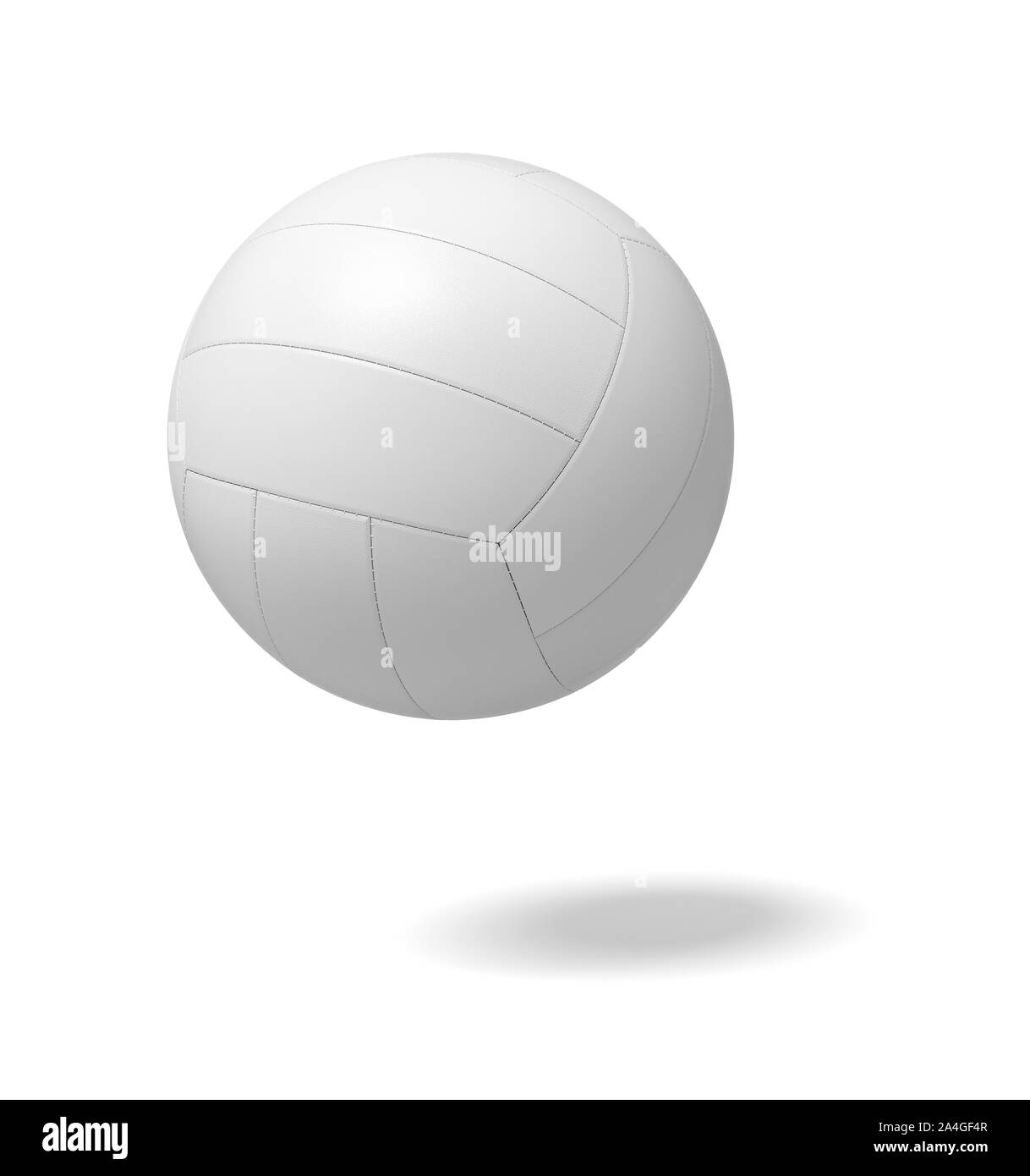 Le rendu 3D d'un seul ballon de volley-ball blanc sur un fond blanc. Banque D'Images