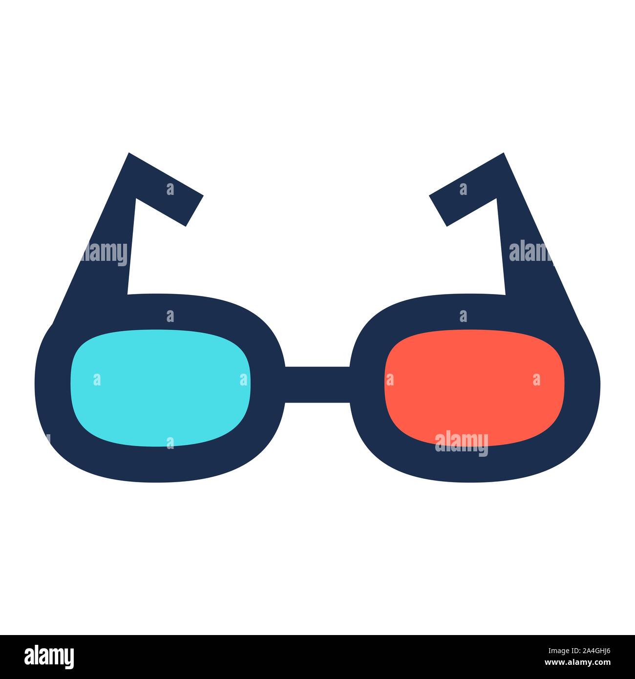 Les lunettes 3d icône - vector cinema illustration, les lunettes - illusion signer, vision Illustration de Vecteur