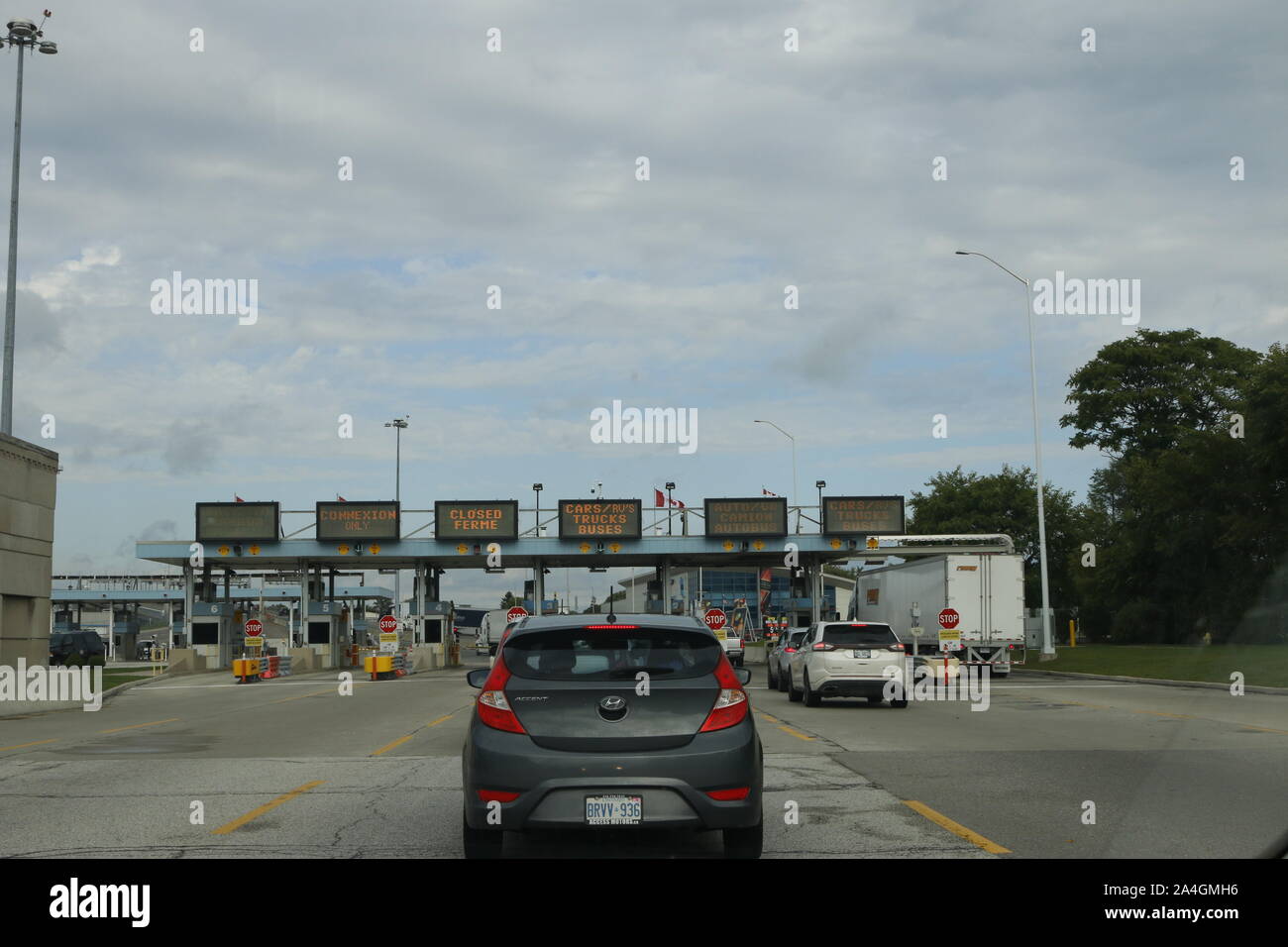 Canada Usa Border Crossing Banque d