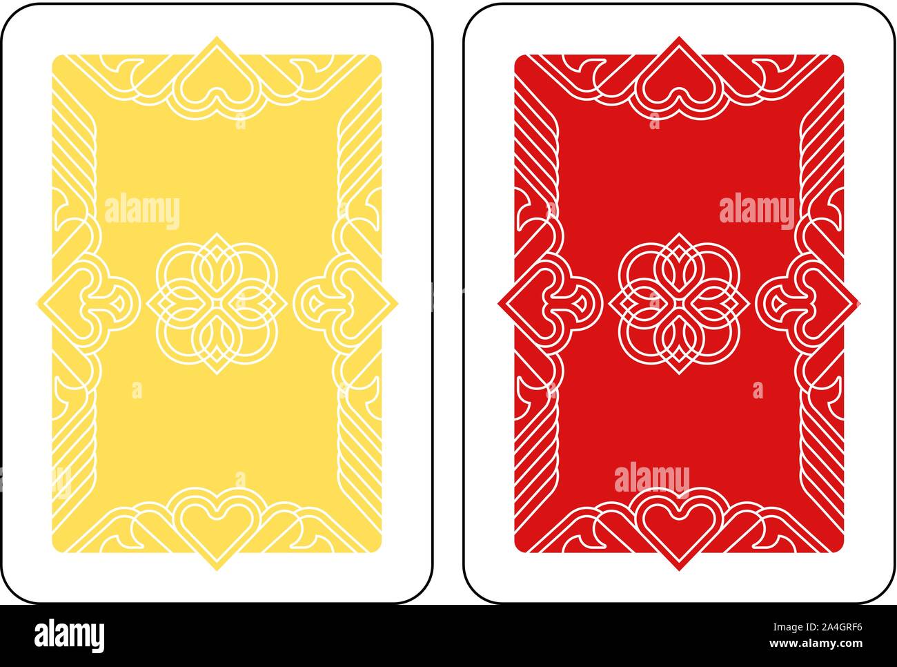 Carte à jouer faire marche arrière en jaune et rouge Illustration de Vecteur