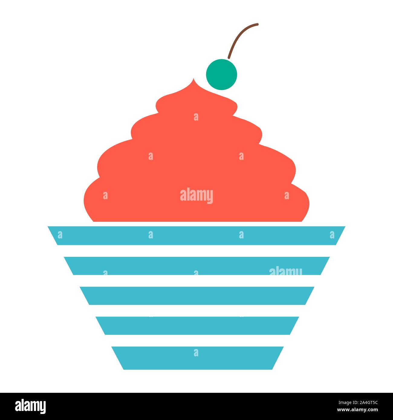 Vector illustration dessert gâteau d'anniversaire, l'icône - vacances fête, symbole de boulangerie Illustration de Vecteur