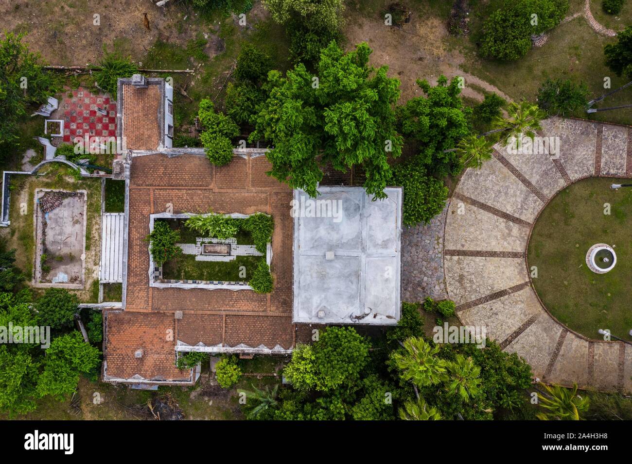 Vue aérienne de la Casa de Las Delicias dans la ville de Álamos, Sonora au Mexique, ville magique. ferme, hacienda, architecture © (© Photo : LuisGutierrez NortePhoto.com) / vista aerea de Casa de Las Delicias en pueblo de Álamos, Sonora, Mexico Pueblo mágico. finca, hacienda, arquitectura © (© Photo:/ NortePhoto.com) LuisGutierrez Banque D'Images