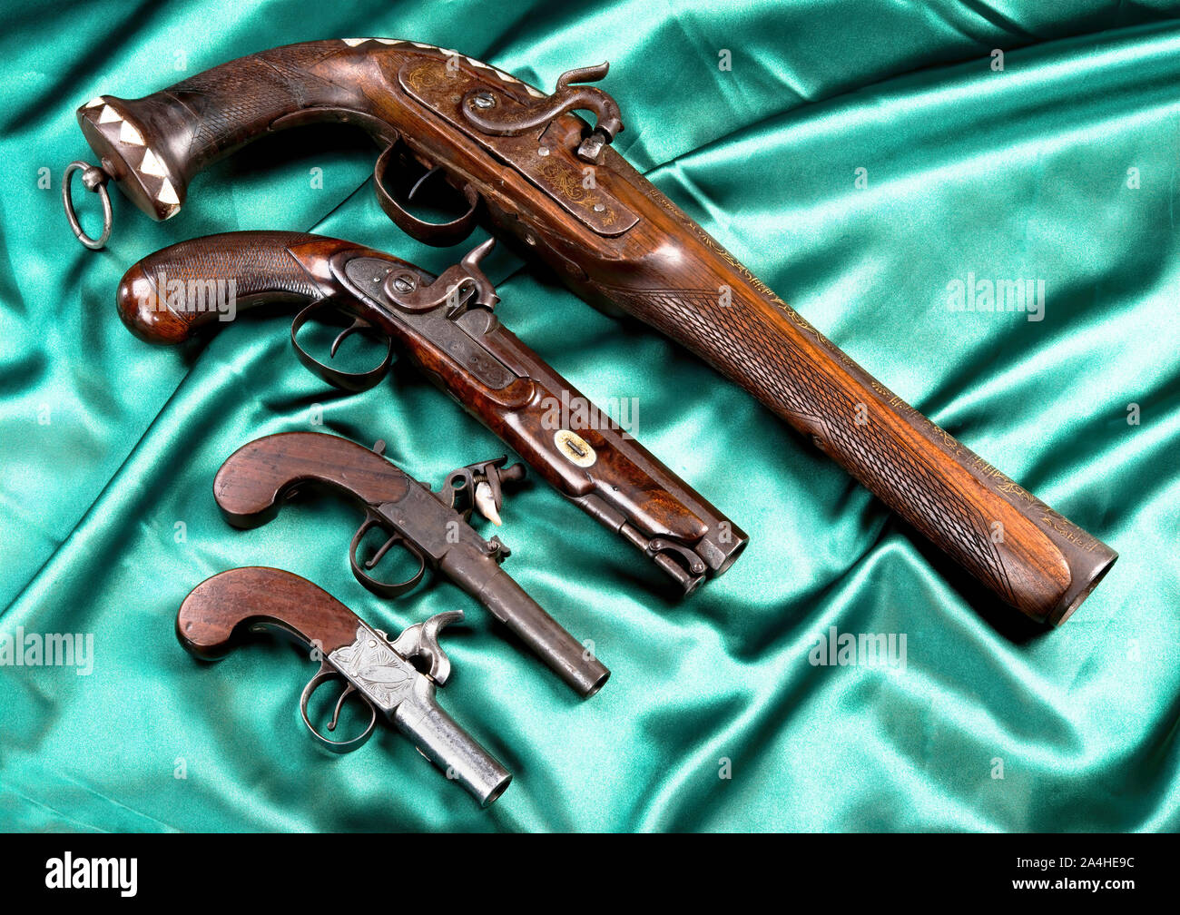 Antiquité pistolets fabriqués à partir de 1820-1850. Banque D'Images
