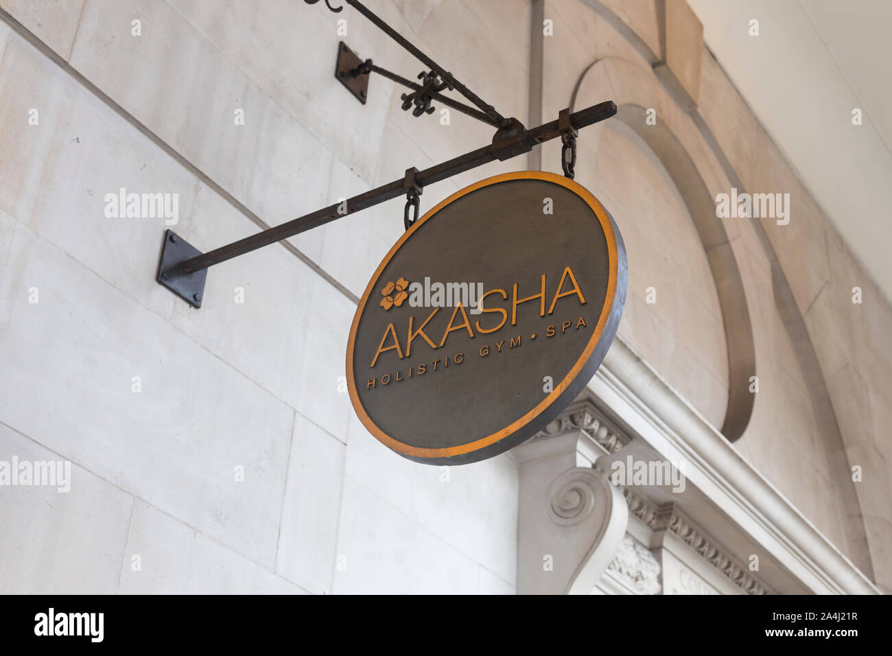 Logo signe de l'akâsha, Londres, Angleterre Banque D'Images