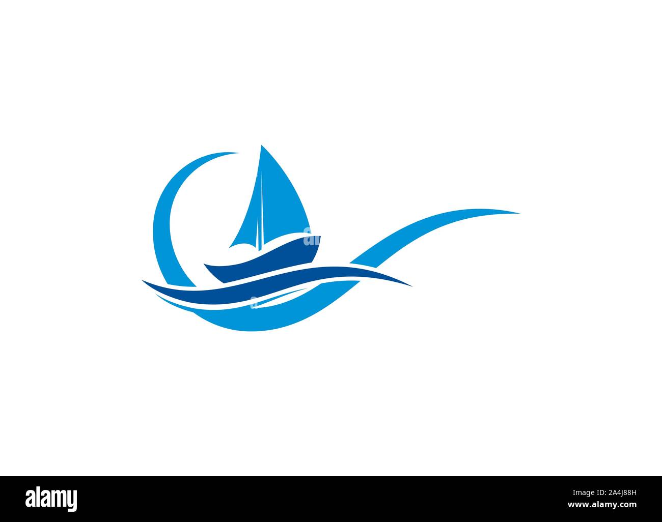 Logo, navire à voile nautique vecteur icône design, logo mer Bateau Bateau, bateau de croisière Logo Illustration de Vecteur