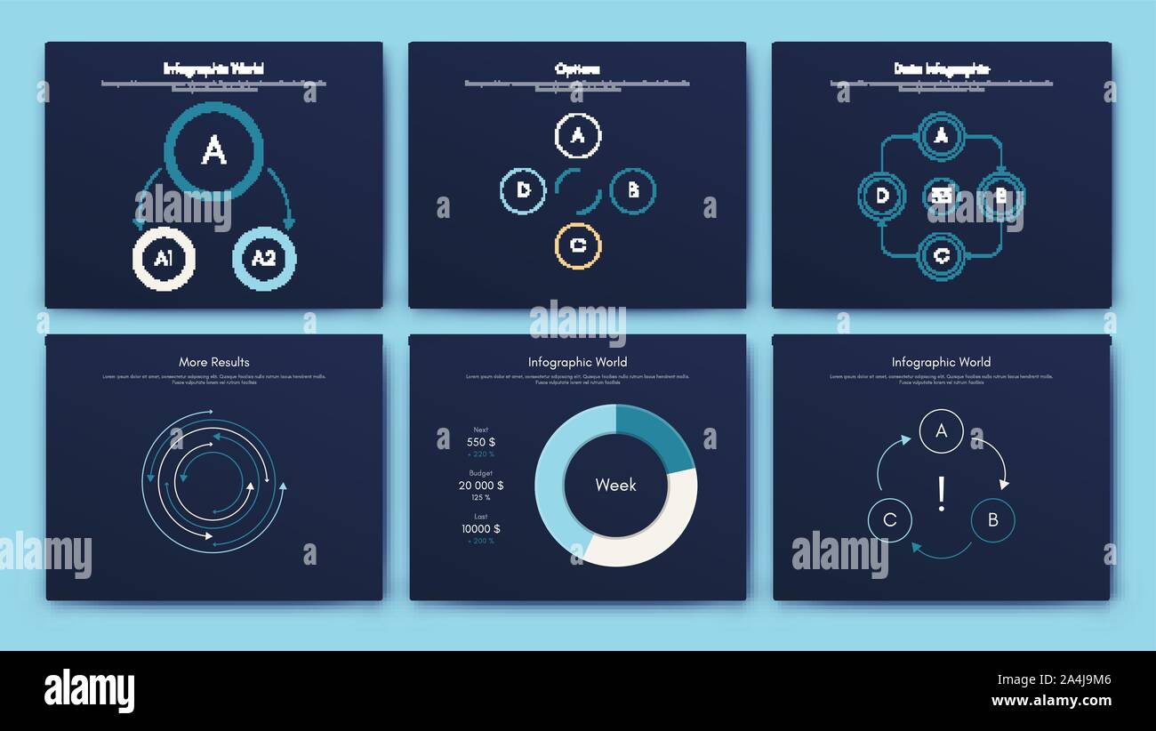 Infographie brochure vector illustration pour les éléments de style moderne. Définir des infographies pour le web Illustration de Vecteur