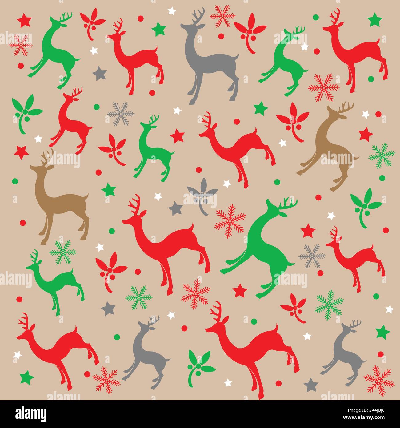 Cerfs Noël motif décoratif, papier vecteur Conception Illustration de Vecteur