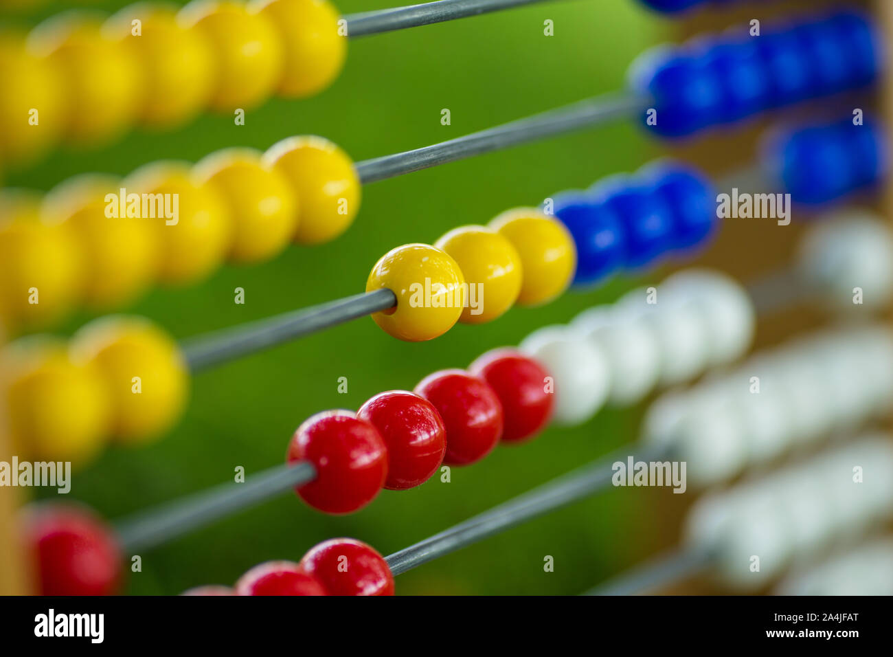 Gros plan sur les perles colorées Abacus Banque D'Images