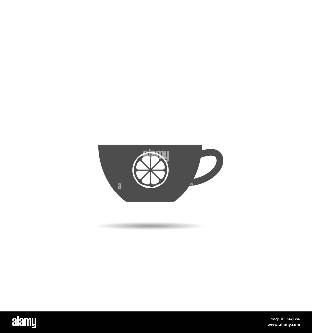 Tasse de thé au citron signe. Vector illustration Illustration de Vecteur