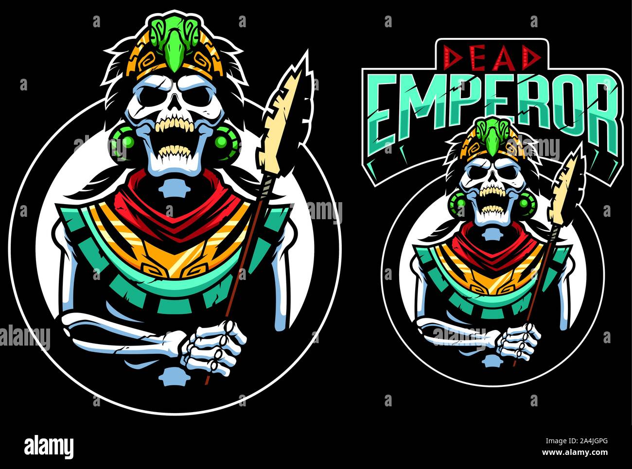 L'Empereur mort Mascot Illustration de Vecteur
