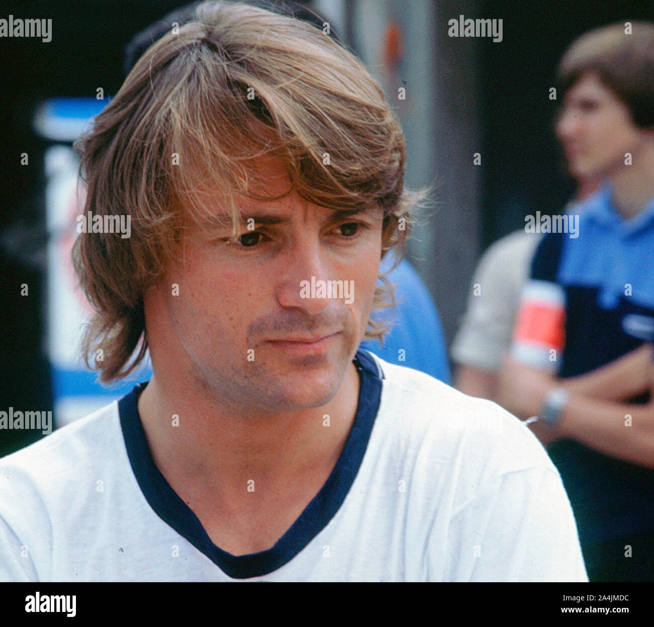 René Arnoux, pilote de F1 Français. Banque D'Images