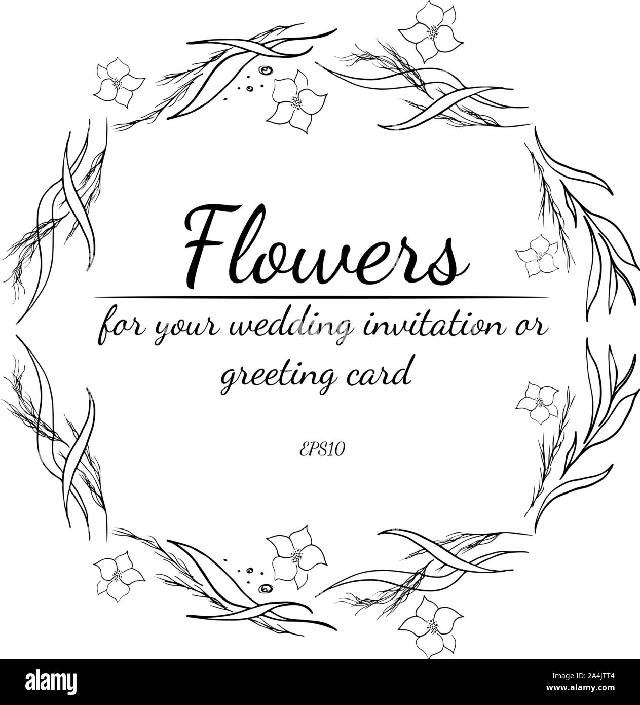 Cadre d'orchidées tropicales à la main. Illustration du feuillage de la jungle. Frontière Floral. Orchidée dessiné à la main. Vector, isolé. Carte de mariage de source naturelle. L'été Illustration de Vecteur