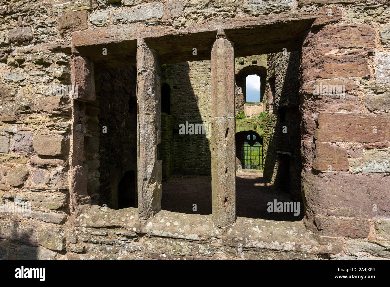 Château de Ludlow, Shropshire, Angleterre. Un beau château médiéval qui est une attraction touristique dans la ville de Ludlow. Banque D'Images