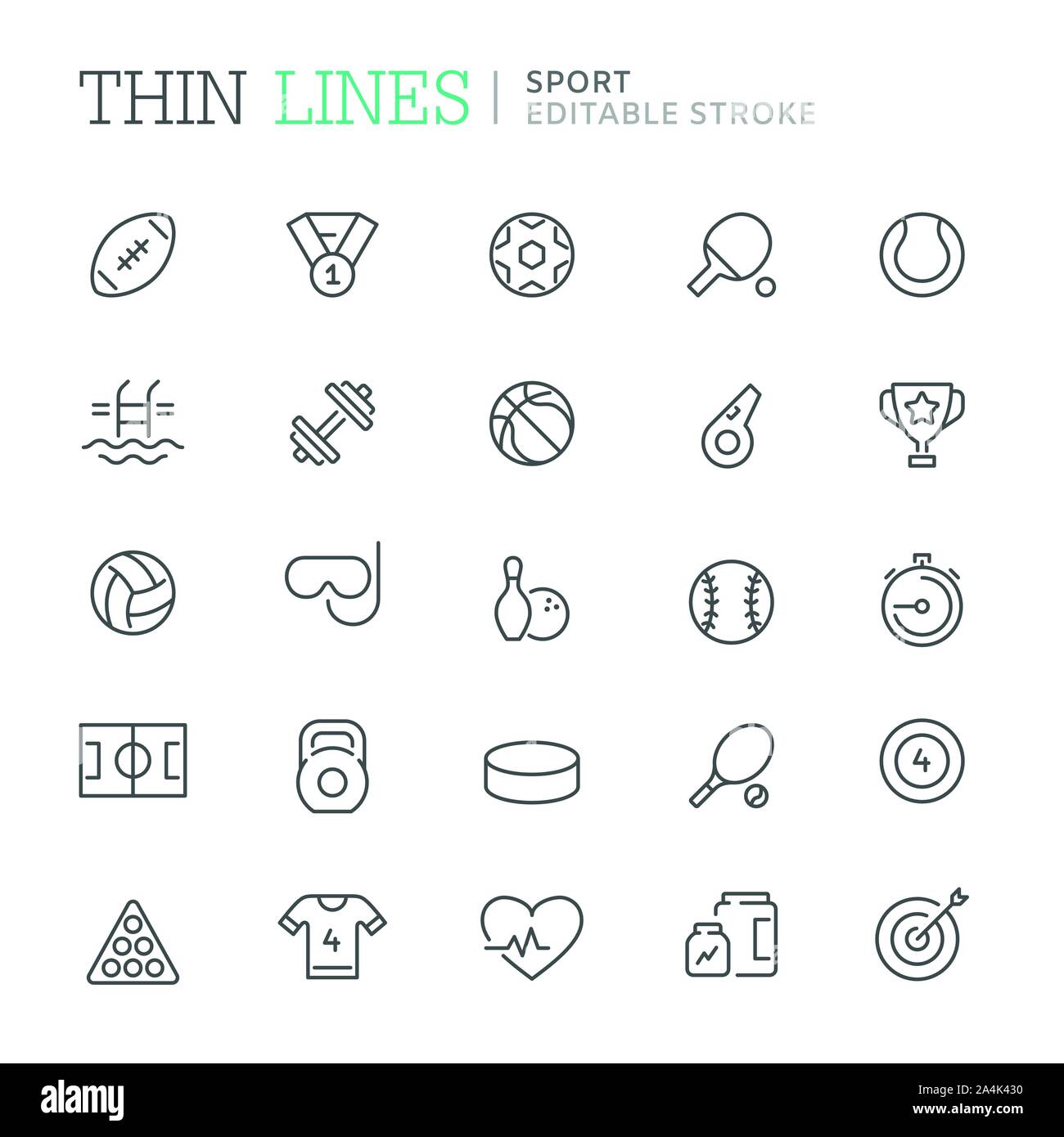 Collection d'icônes de ligne sur le sport. Vector EPS8 Illustration de Vecteur