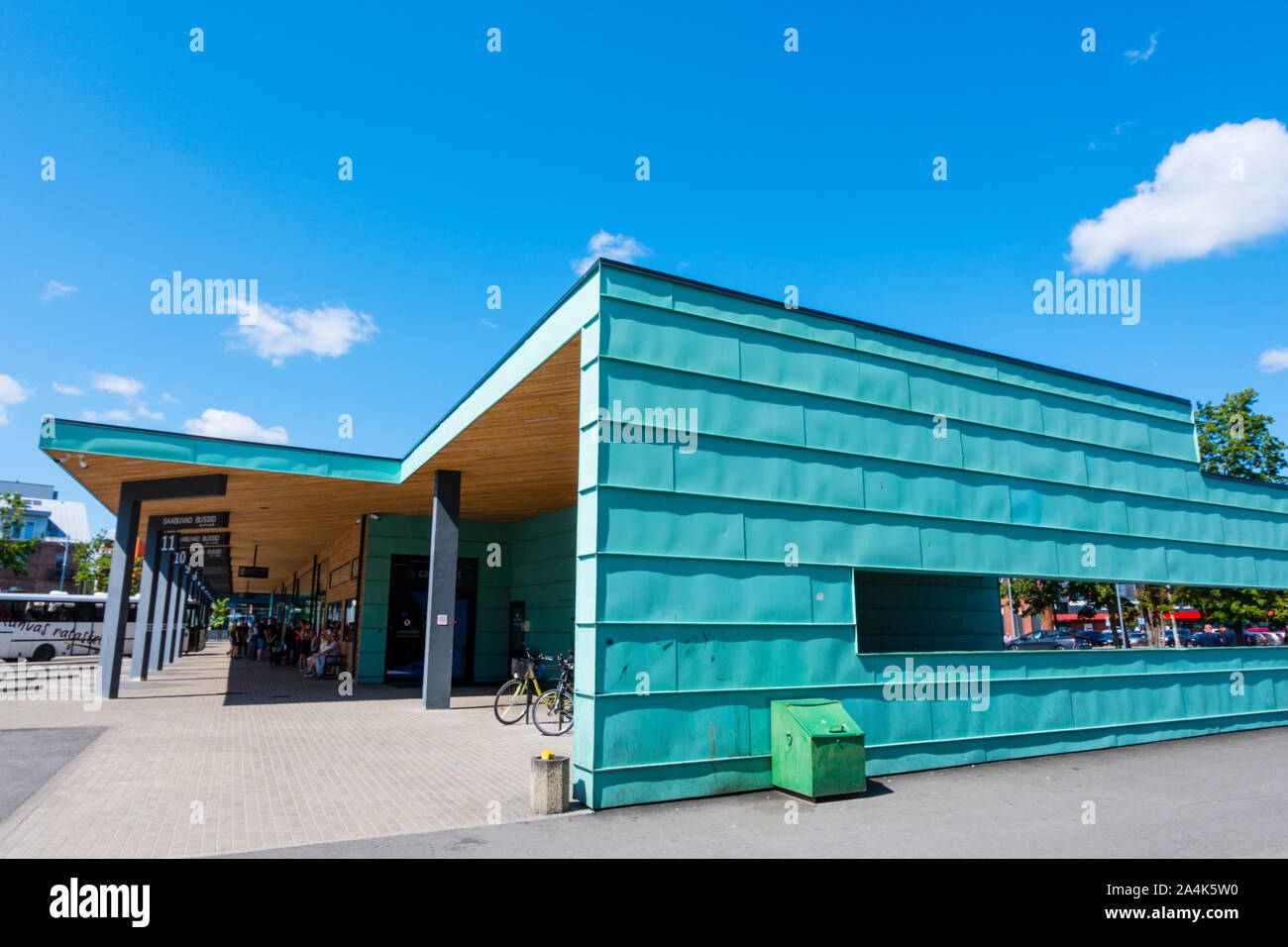Bussijaam, station de bus, Pärnu, Estonie Banque D'Images