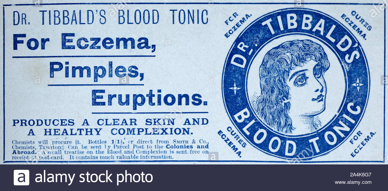 L'époque victorienne, le Dr Tibbald tonique du sang, vintage advertising de 1896 Banque D'Images