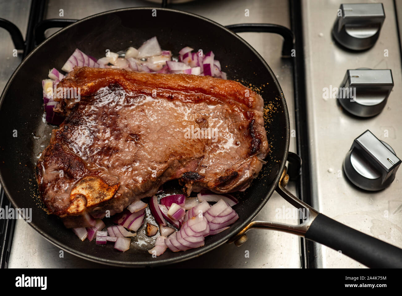 Steak de bœuf Aberdeen Angus mûri Banque D'Images