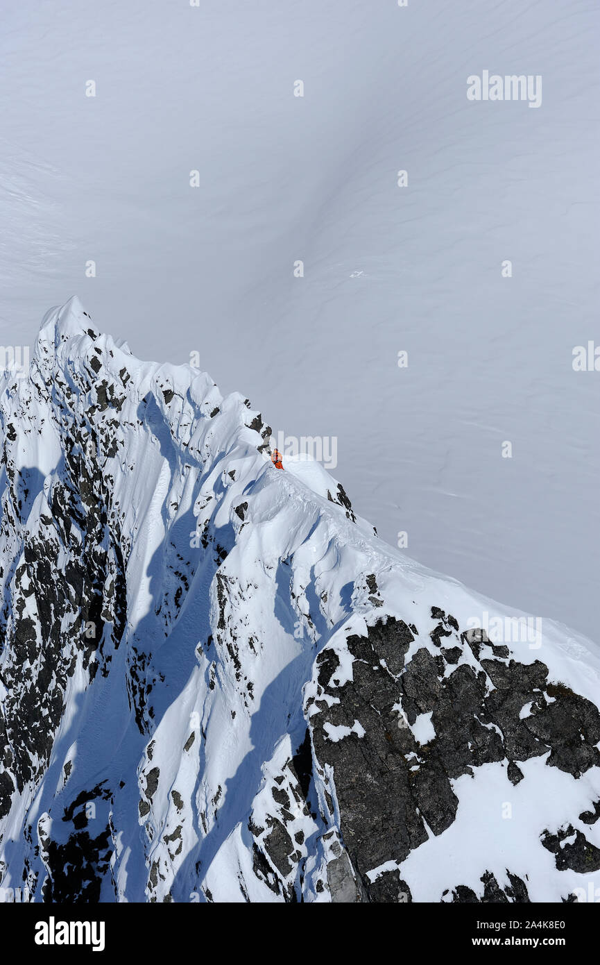 Ski de randonne dans la partie occidentale de la Norvège Banque D'Images