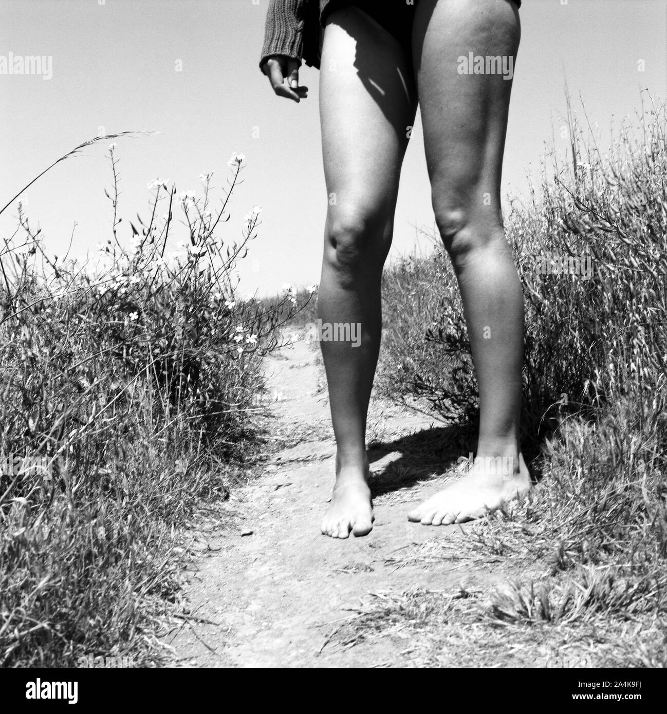 Femme sur la plage Banque D'Images
