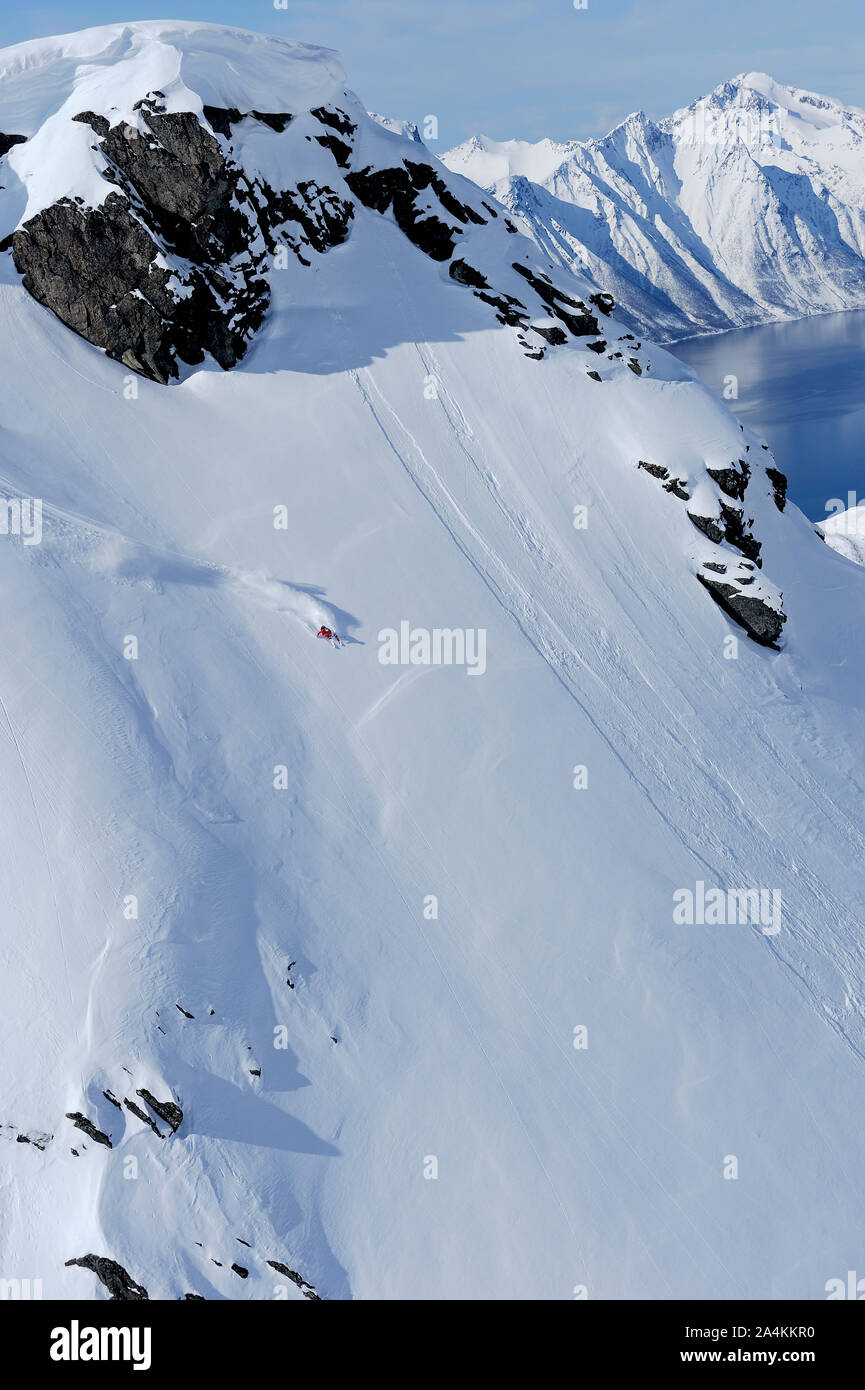 Ski de randonne dans la partie occidentale de la Norvège Banque D'Images