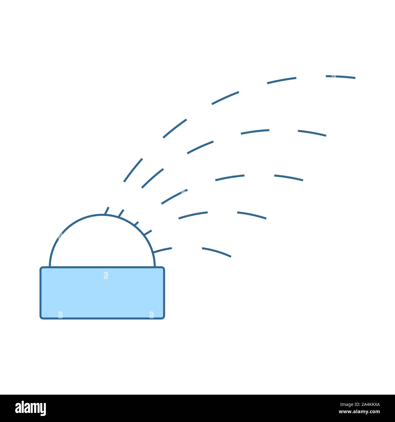 L'icône d'arrosage automatique. Fine ligne de remplissage bleu avec Design. Vector Illustration. Illustration de Vecteur