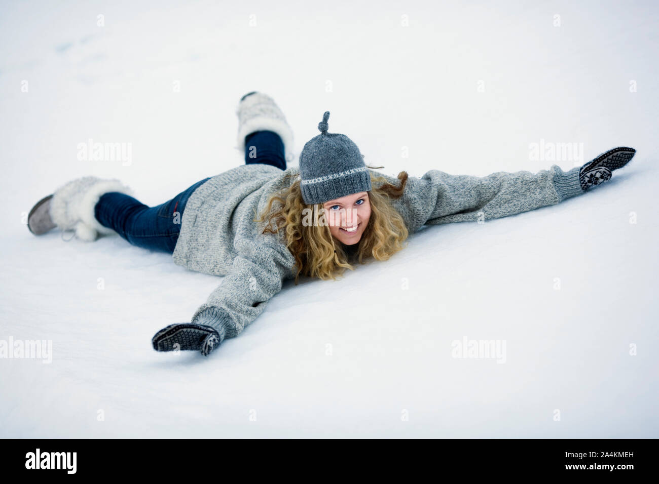 Jouer dans la neige Banque D'Images