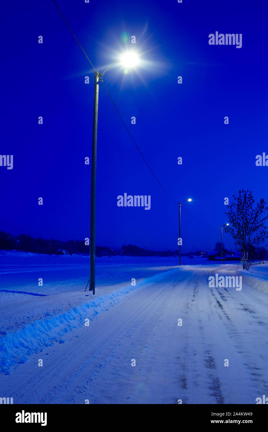 Sans trafic routier d'hiver en Norvège Banque D'Images