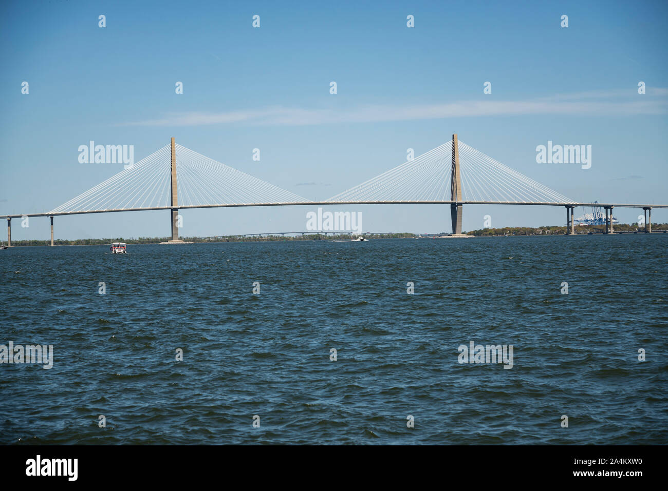 Arthur Ravenel Bridge à Charleston, Caroline du Nord, États-Unis Banque D'Images