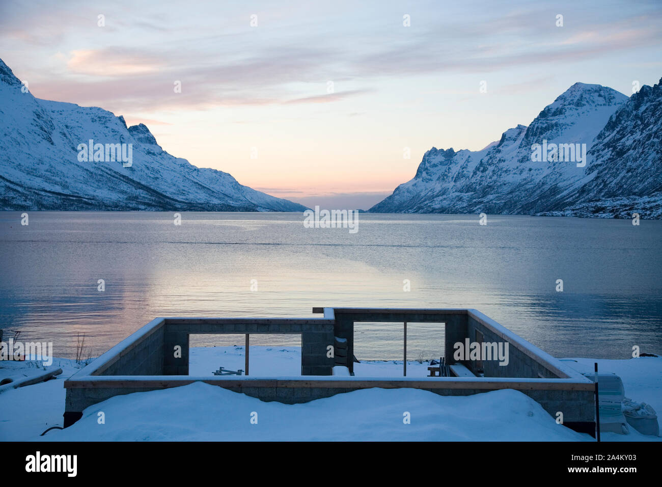 Ersfjorden Kvaløya Tromsø Banque D'Images