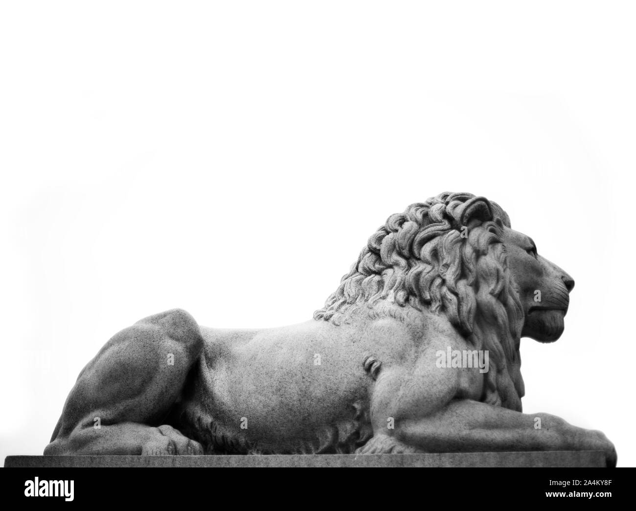 Le lion sculpture devant le Parlement à Oslo, Norvège Banque D'Images