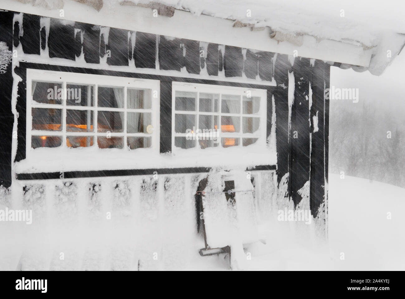 Chalet à Dagali couvertes de neige Banque D'Images