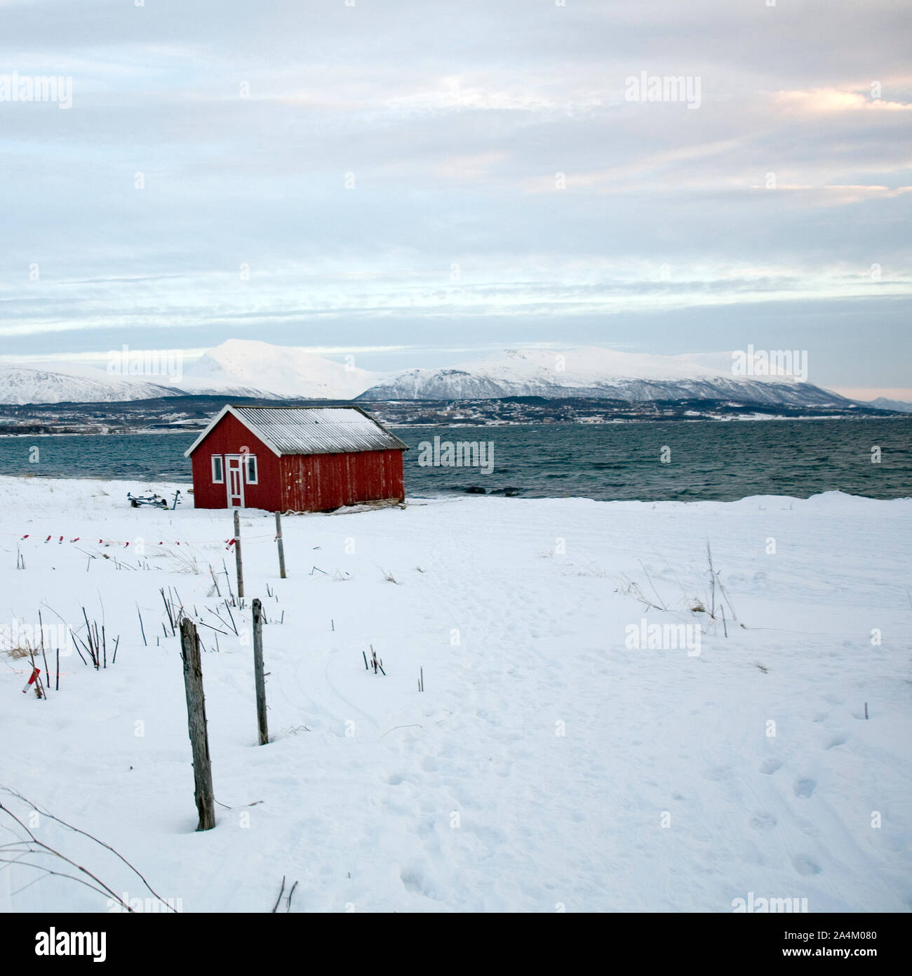 Paysage d'hiver en Norvège Banque D'Images