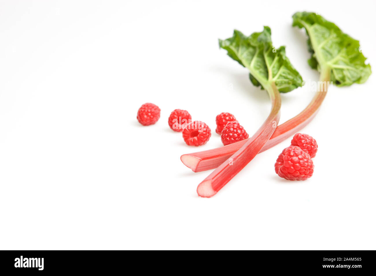 La rhubarbe et raspberrys Banque D'Images