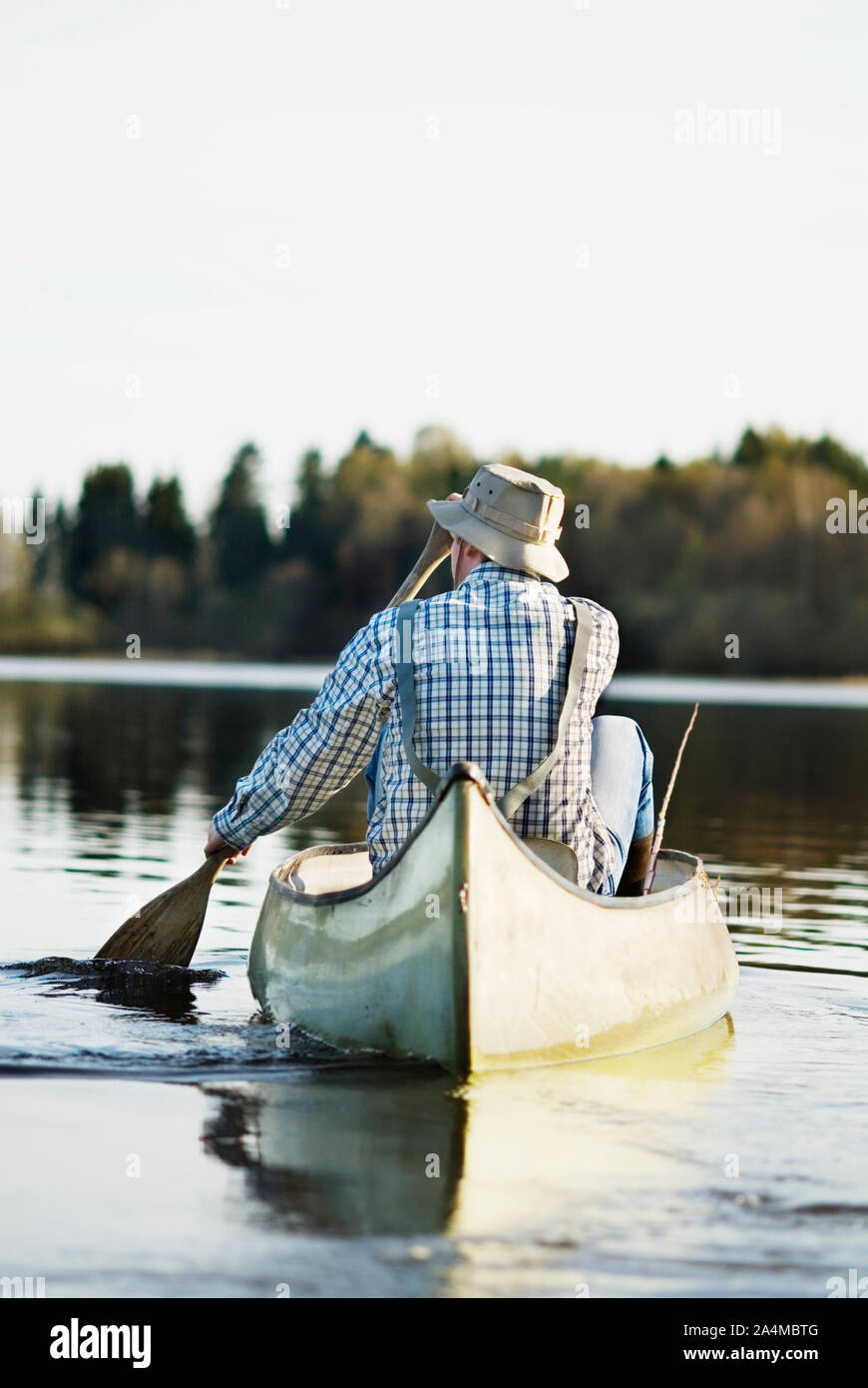 Dans un canot de Nordmarka Banque D'Images