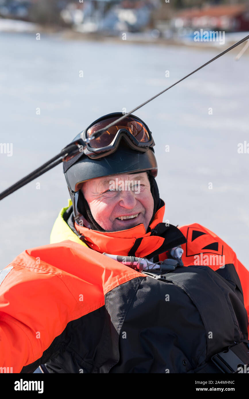L'homme sur la glace Voile Banque D'Images