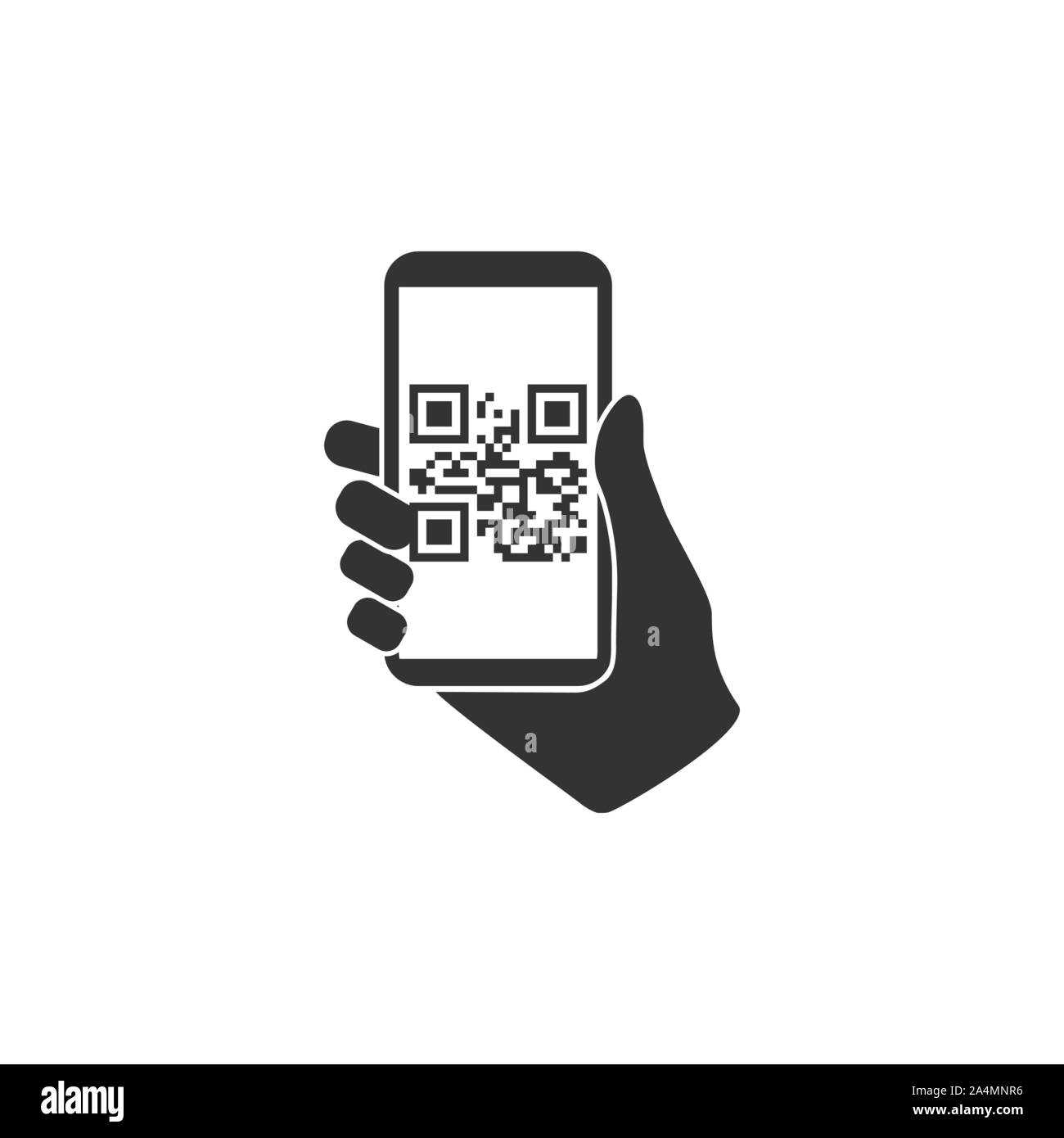 Smartphone, icône de QR code. Illustration vectorielle, modèle plat. Illustration de Vecteur