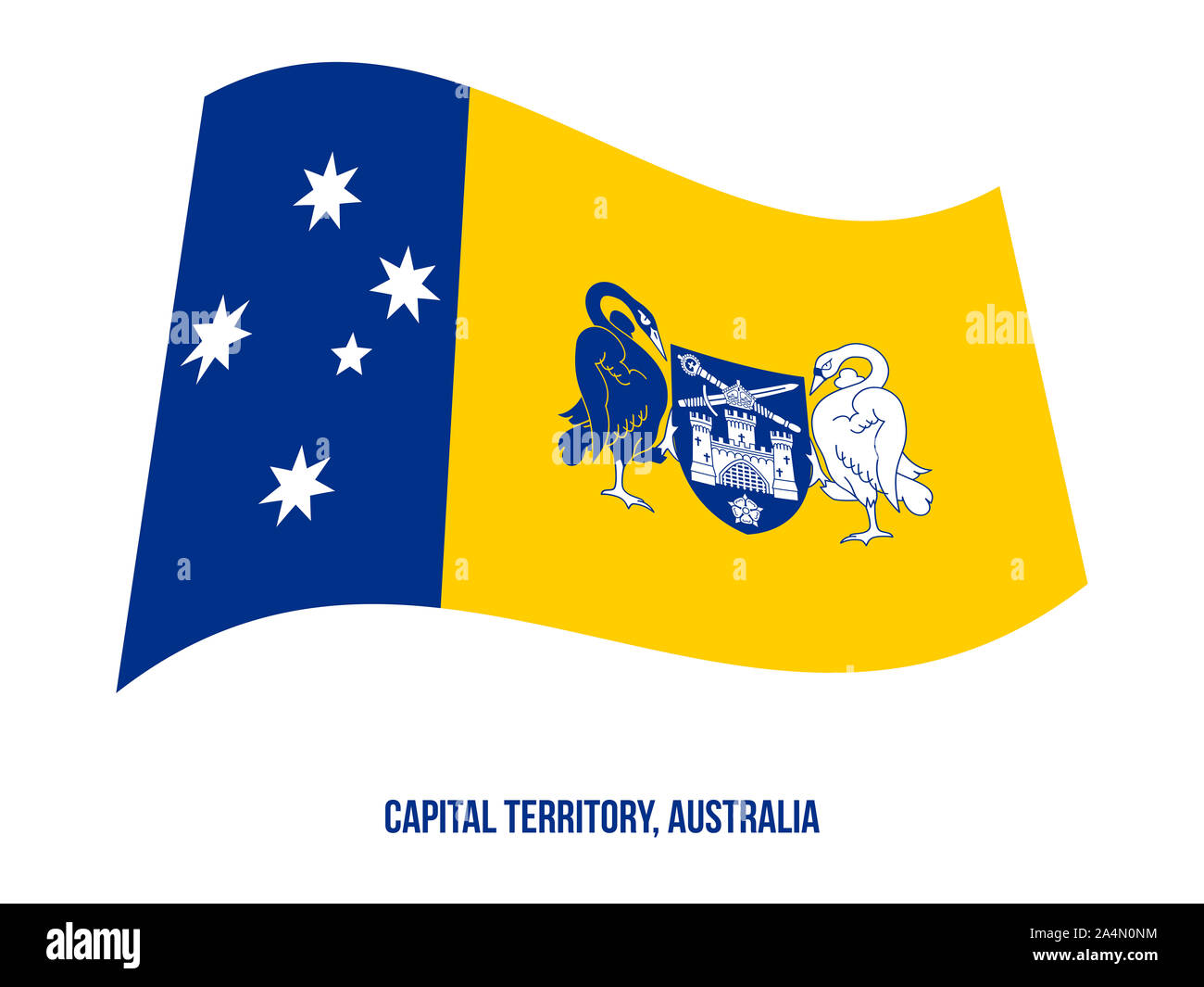 Territoire de la capitale australienne (ACT) Drapeaux Vector Illustration sur fond blanc. Drapeau du territoire de l'Australie. Banque D'Images