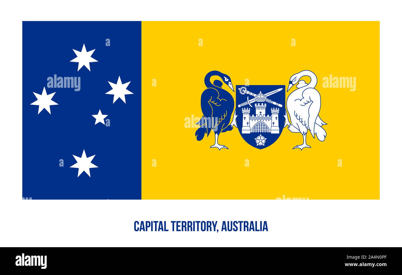 Territoire de la capitale australienne (ACT) Drapeau Vector Illustration sur fond blanc. Drapeau du territoire de l'Australie. Banque D'Images