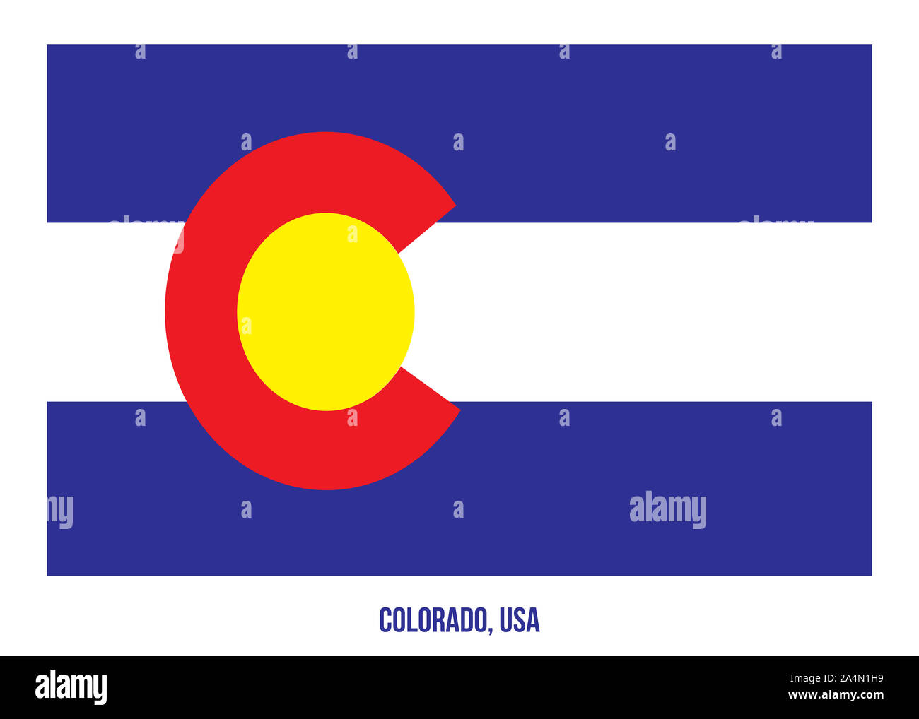 L'État du Colorado (USA) Drapeau Vector Illustration sur fond blanc. Drapeau des États-Unis d'Amérique. Banque D'Images