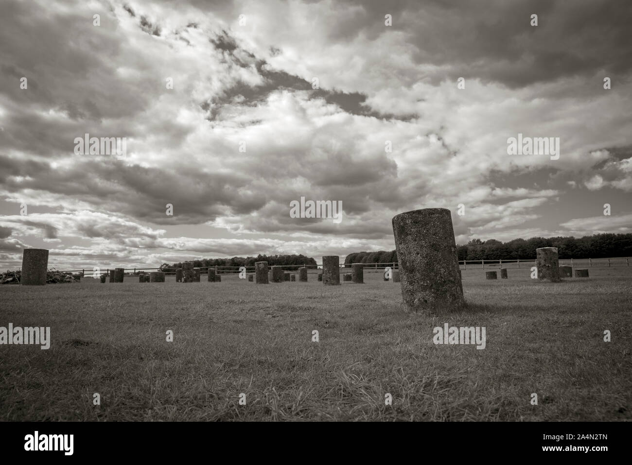 Woodhenge cercles bois néolithique près de Amesbury, Wiltshire, Royaume-Uni Banque D'Images